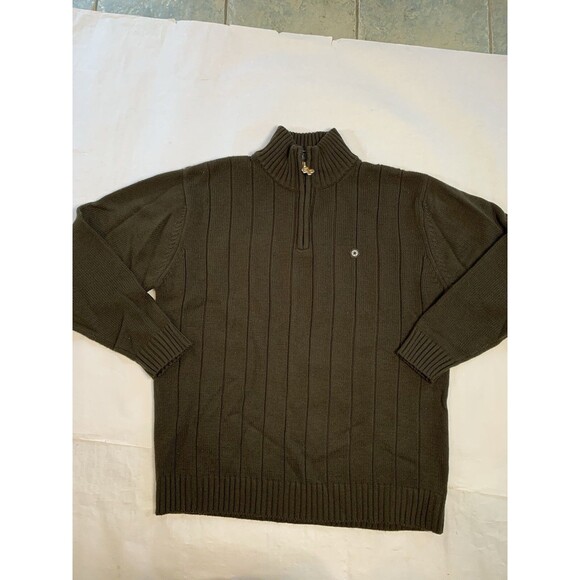 South Pole Sweater Mens L Brown 1/4 Zip Pullover Ribbed Y2K Hip Hop Street - Picture 1 of 8